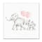 Stupell Industries Elephant Family Pink Balloon Linen Look, 12" x 12"